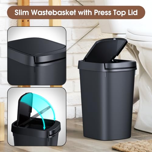 luxury CEROELDA 3 Pack Bathroom Trash Can with Lid, Collection