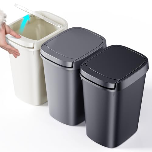 luxury CEROELDA 3 Pack Bathroom Trash Can with Lid, Collection