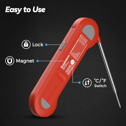 Minimalist 0.5 Sec Instant Read Meat Thermometer Digital with ±0.5℉ for Daily Use