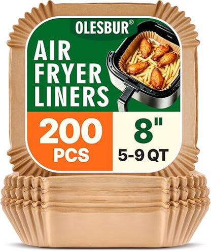 Classic OLESBUR Air Fryer Liners Disposable, 200Pcs 8 Essentials